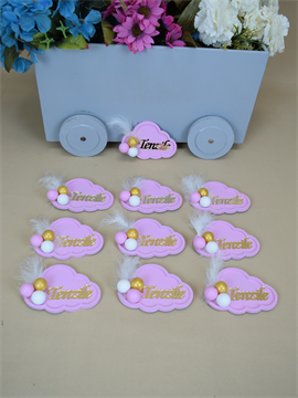 Ana Kuzusu İsme Özel 10 cm Ahşap Bulut Magnet 20 Adet 30BYT4
