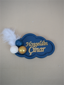 Ana Kuzusu İsme Özel 10 cm Ahşap Bulut Magnet 20 Adet 30BLT1
