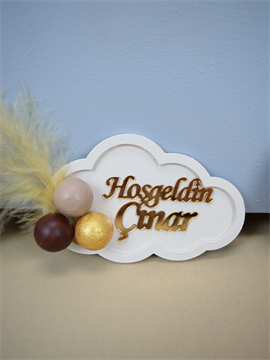 Ana Kuzusu İsme Özel 10 cm Ahşap Bulut Magnet 20 Adet 30BLT2