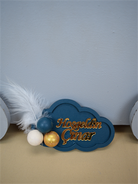 Ana Kuzusu İsme Özel 10 cm Ahşap Bulut Magnet 20 Adet 30BLT1