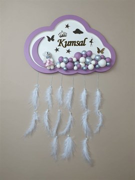 Ana Kuzusu İsme Özel Ahşap Bulut Kapı Süsü 45 Cm 1KPM34