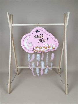 Ana Kuzusu İsme Özel Ahşap Bulut Kapı Süsü 45 Cm 1KPM05