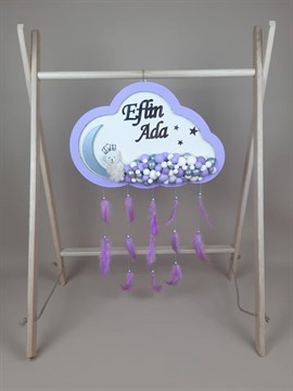 Ana Kuzusu İsme Özel Ahşap Bulut Kapı Süsü 45 Cm 1KPM34