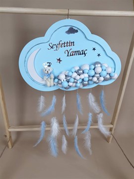 Ana Kuzusu İsme Özel Ahşap Bulut Kapı Süsü 45 Cm 1KPM99