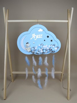 Ana Kuzusu İsme Özel Ahşap Bulut Kapı Süsü 45 Cm 1KPM99