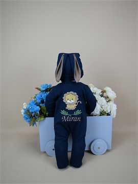 Ana Kuzusu İsme Özel  Aslan Desen Tulum Seti Nakışlı Kulak set  3GASLL61