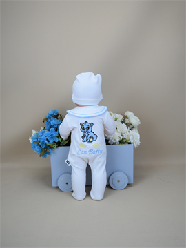 Ana Kuzusu İsme Özel Ayıcık Desen Tulum Seti Yakalı Set 3AYC62