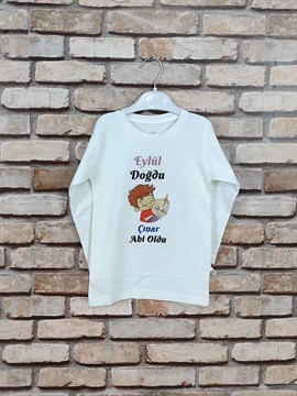 Ana Kuzusu İsme Özel Baskı Tişört Abi Kardeş 1BAK39