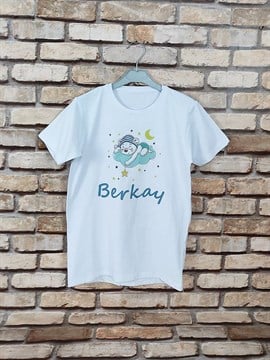 Ana Kuzusu İsme Özel  Baskı Tişört Ayıcık Bulut 1BA47