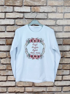 Ana Kuzusu İsme Özel  Baskı Tişört Çelenk  1BCT43