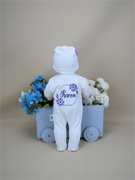 Ana Kuzusu İsme Özel Çiçek Demet Desen Tulum Seti  3ÇÇC63