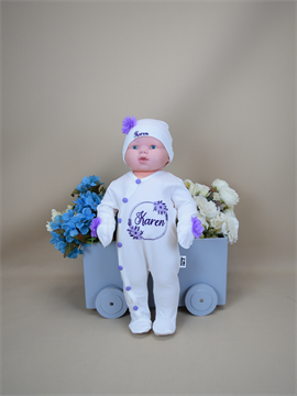 Ana Kuzusu İsme Özel Çiçek Demet Desen Tulum Seti  3ÇÇC63