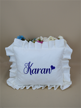 Ana Kuzusu İsme Özel  Fırfırlı Yastık Özel İsim Nakış İşlemeli 1YDA77