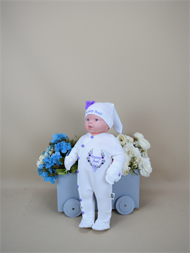 Ana Kuzusu İsme Özel Gül Çiçek Çelenk Desen Tulum Seti Nakışlı Tavşan 3GÇÇ60