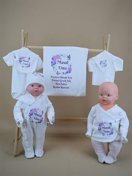 Ana Kuzusu İsme Özel  Hastane Çıkışı Baskı Ponpon Kulak 10ÇİPON15