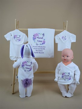 Ana Kuzusu İsme Özel  Hastane Çıkışı Baskı Ponpon Kulak 10ÇİPON15