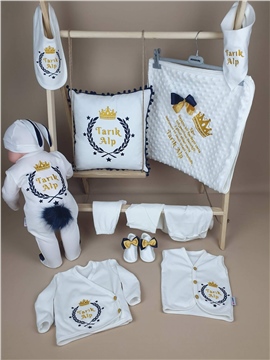 Ana Kuzusu İsme Özel Hastane Çıkışı  Nohut Battaniye Çelenk  Taç Yastık  katy 12SCT06