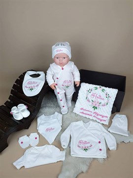 Ana Kuzusu İsme Özel Hastane Nohut Battaniye Çıkışı Çiçek Çelenk Patik 10SCC77