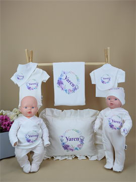 Ana Kuzusu İsme Özel Hastane Çıkışı Fırfırlı Yastık  Baskı 11ÇÇD010