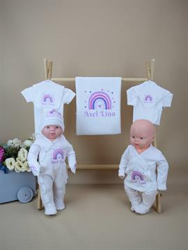 Ana Kuzusu İsme Özel  Hastane Çıkışı Gökkuşağı Baskı 10GKS11