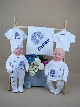 Ana Kuzusu İsme Özel Hastane Çıkışı Nohut Battaniye Çınar Ağacı Deseni 