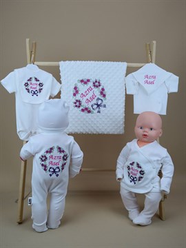 Ana Kuzusu İsme Özel Hastane Çıkışı Nohut Battaniye Çiçek Buketi desen 