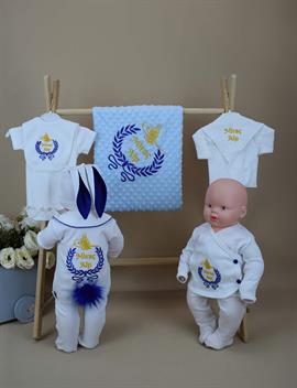 Ana Kuzusu İsme Özel Hastane Çıkışı Nohut Battaniye  Tuğra Desen 10TD24