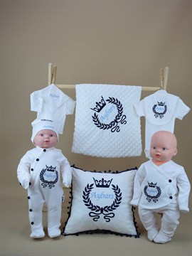 Ana Kuzusu İsme Özel Hastane Çıkışı Nohut Battaniye ÇelenkTaç Yastık 11SÇT01