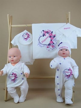 Ana Kuzusu İsme Özel Hastane Çıkışı Penye Battaniye Kalpli Çiçekli   10SFT86