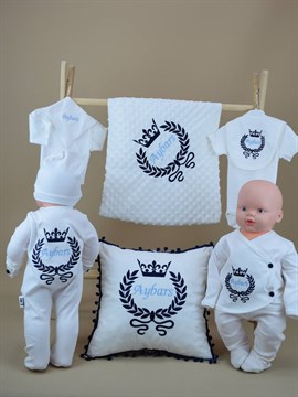 Ana Kuzusu İsme Özel Hastane Çıkışı Nohut Battaniye ÇelenkTaç Yastık 11SÇT01