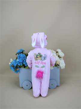 Ana Kuzusu İsme Özel Havyan Desen Tulum Seti Nakışlı Tavşan 3HDL61