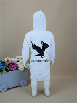 Ana Kuzusu İsme Özel Kartal  Desen Bornoz Seti 1BORkRT01