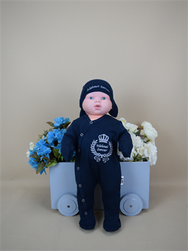 Ana Kuzusu İsme Özel Kral Çelenk Desen Tulum Seti Nakışlı Tavşan 3GKSL61