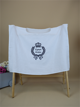 Ana Kuzusu İsme Özel Müslin Kumaş  Puset Örtüsü Nakışlı Özel İsim Desen   1MK126