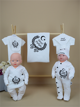 Ana Kuzusu İsme Özel Nakış Hastane Çıkışı Ay Yıldız  Desen  10AYD021