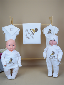 Ana Kuzusu İsme Özel Nakış Hastane Çıkışı İsim Aslan  Desen  10SADD24