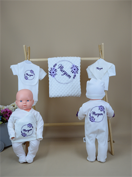 Ana Kuzusu İsme Özel Nakış Hastane Çıkışı İsim Gül Demeti Desen Nohut Battaniye 10SÇKD24