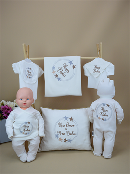 Ana Kuzusu İsme Özel Nakış Hastane Çıkışı Yıldız Kümesi  Desen  10YLD022