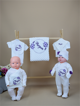 Ana Kuzusu İsme Özel Nakış Hastane Çıkışı İsim Gül Demeti Desen Nohut Battaniye 10SÇKD24