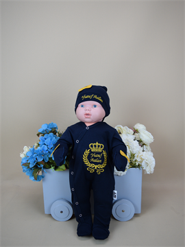 Ana Kuzusu İsme Özel Nakış  Tulum Seti Kral Tacı Desen 3KTDD69