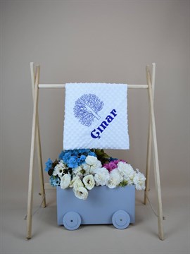 Ana Kuzusu İsme Özel Nohut Battaniye  Çınar Ağacı Nakışlı 1BNÇA41