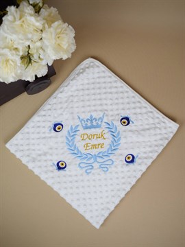 Ana Kuzusu İsme Özel Nohut Battaniye Nazar Boncuklu  Çelenk Taç 1BNT63