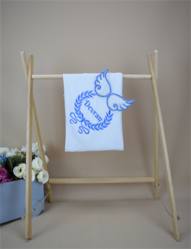 Ana Kuzusu İsme Özel Penye Battaniye Aplike Saten Taşlı Kanat 1BNTK55