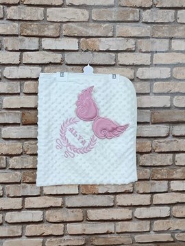 Ana Kuzusu İsme Özel Nohut Battaniye  Aplike Saten Kanat 1BNSK34