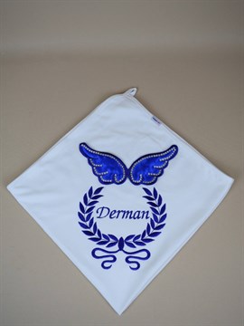 Ana Kuzusu İsme Özel Penye Battaniye Aplike Saten Taşlı Kanat 1BNTK55