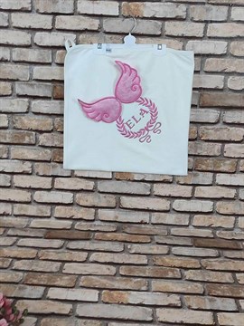 Ana Kuzusu İsme Özel Penye Battaniye Aplike Kadife Kanat 1BNKK15