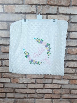 Ana Kuzusu İsme Özel Penye Battaniye Çiçek Çelenk 1BNC65