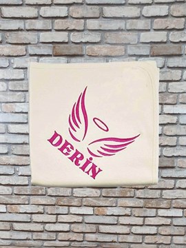 Ana Kuzusu İsme Özel Penye Battaniye Melek Kanadı 1BNK11