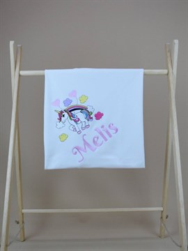 Ana Kuzusu İsme Özel Penye  Battaniye Pony Desen İşlemesi 1BNC52