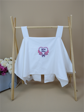 Ana Kuzusu İsme Özel Puset Örtüsü Nakışlı Kalp  Desen 3APS120